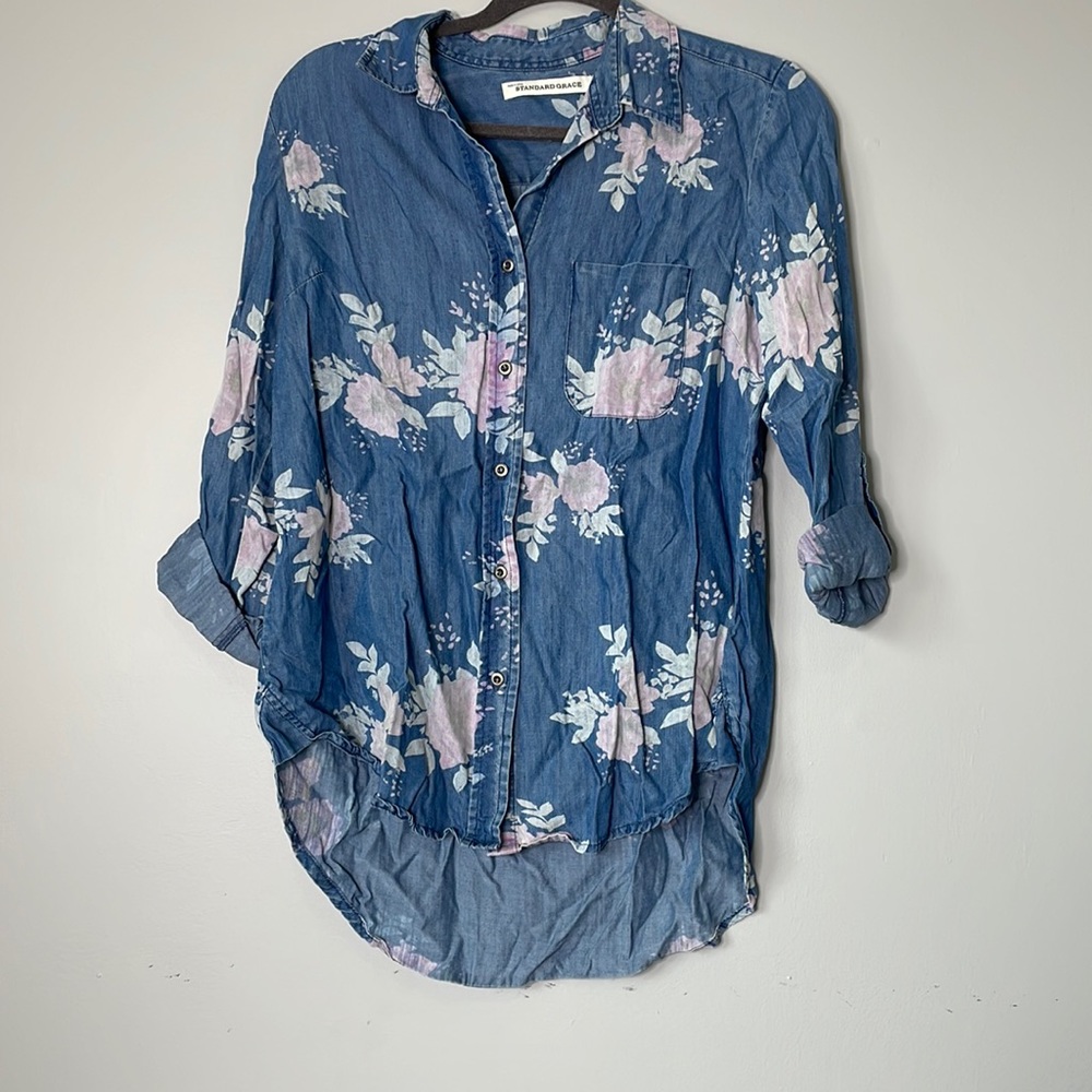 Standard Grace Floral Denim Blouse